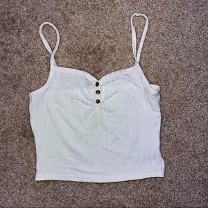 white button up tank top